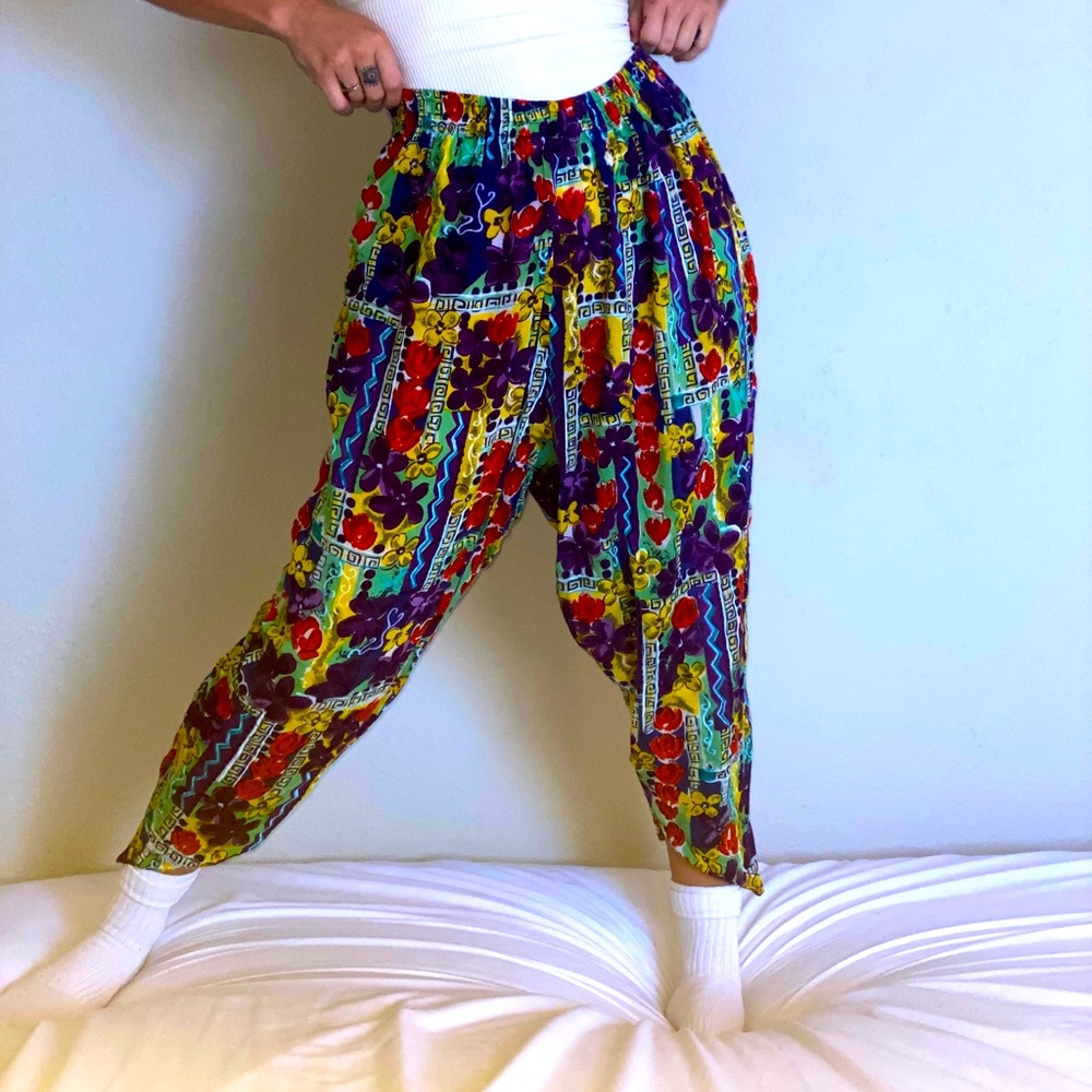 Vintage 80s Floral Pattern Lounge Pants